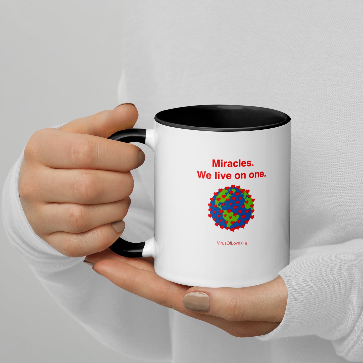 Miracles - We live on one - with image - Mug with Color Inside
