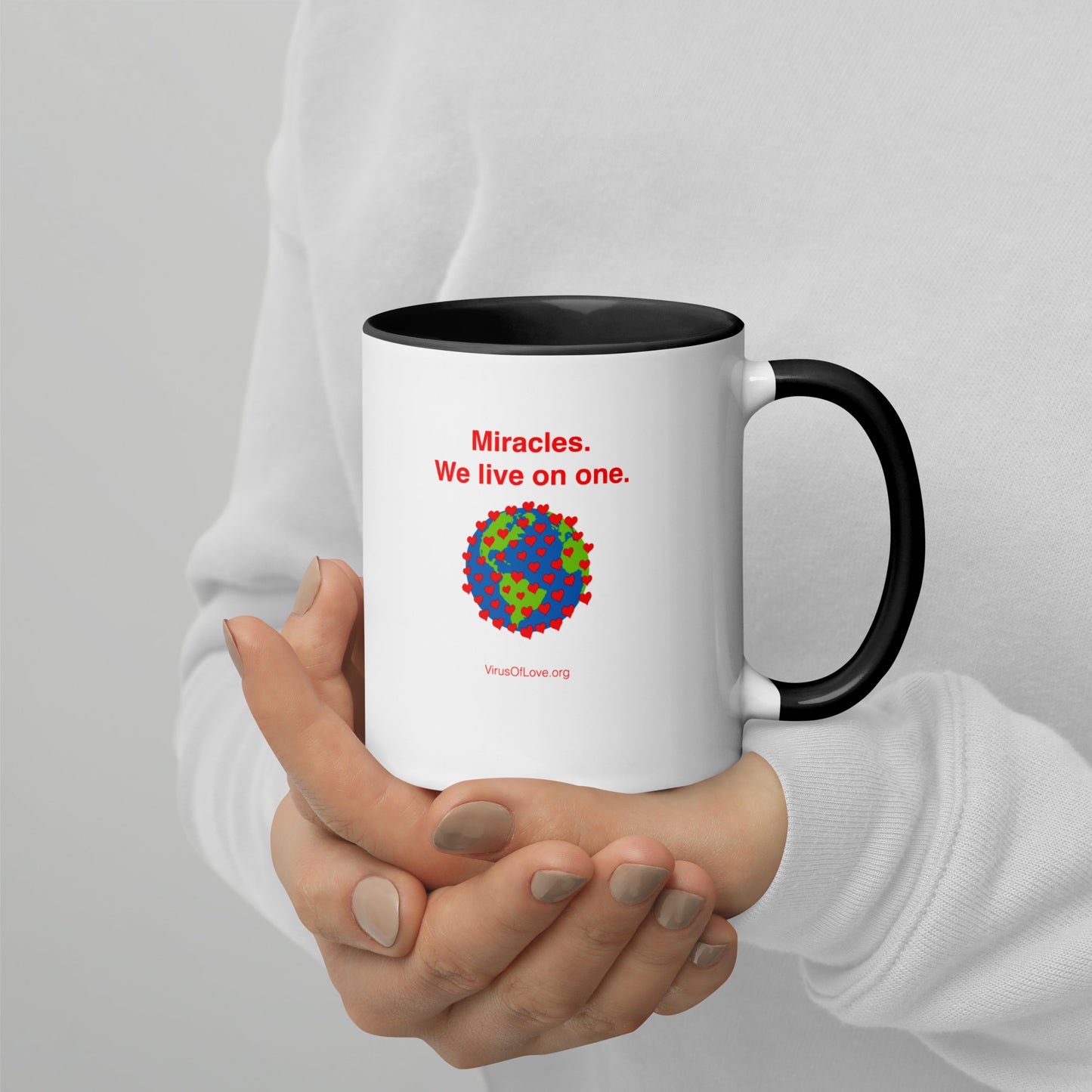 Miracles - We live on one - with image - Mug with Color Inside