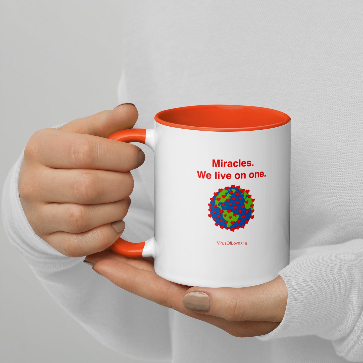 Miracles - We live on one - with image - Mug with Color Inside