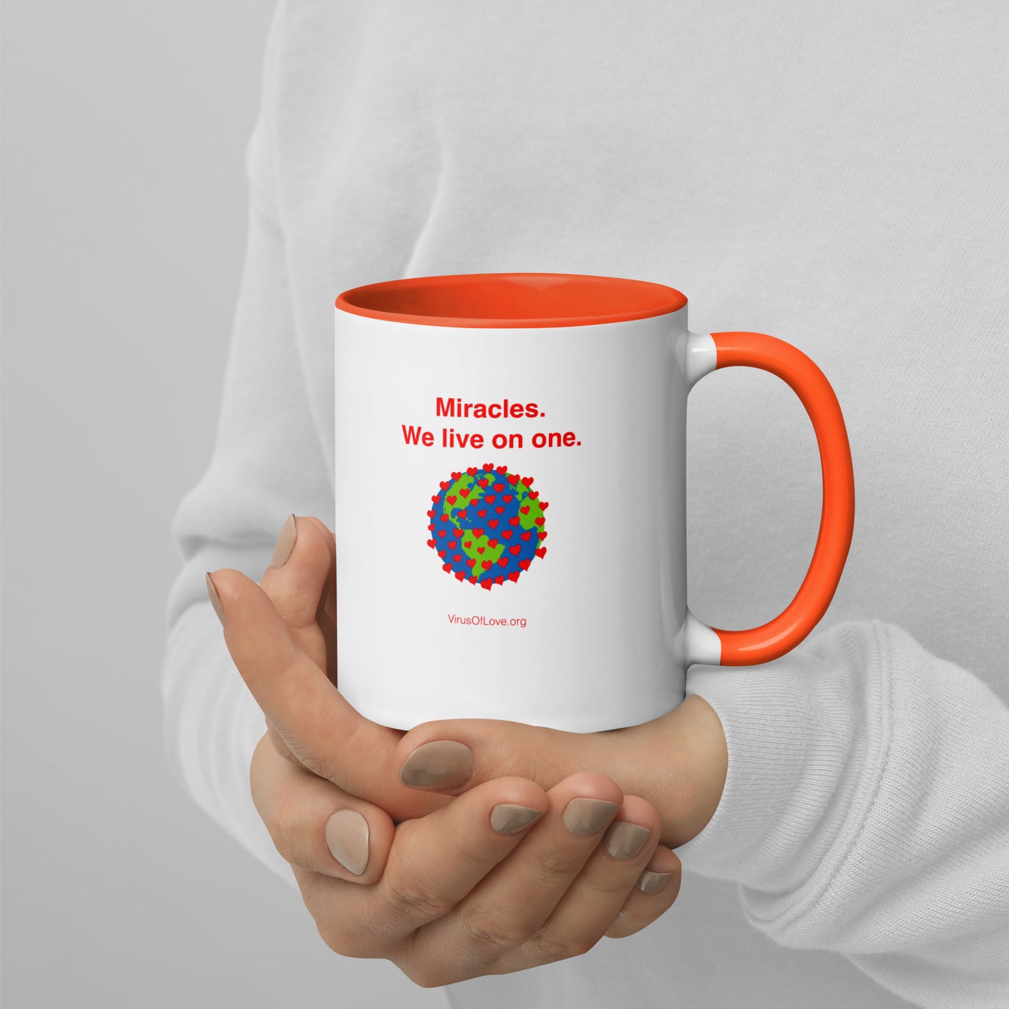 Miracles - We live on one - with image - Mug with Color Inside