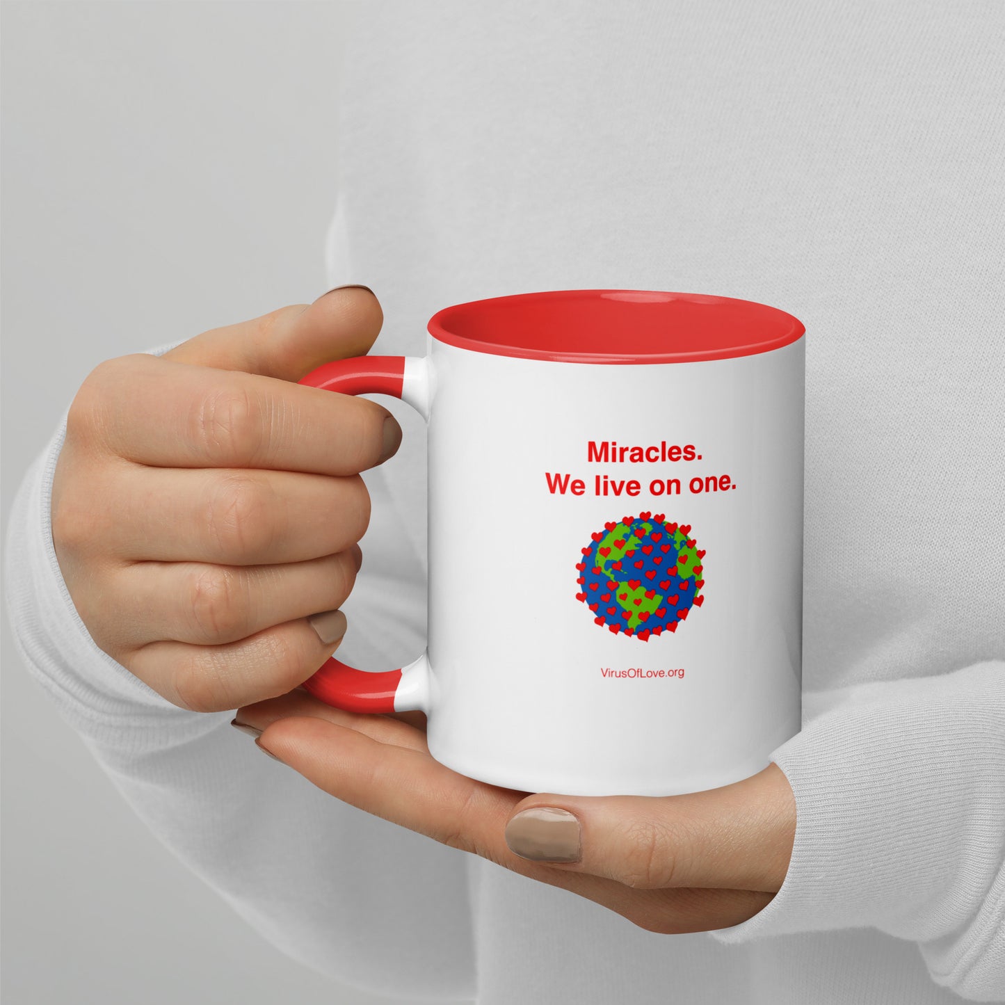 Miracles - We live on one - with image - Mug with Color Inside