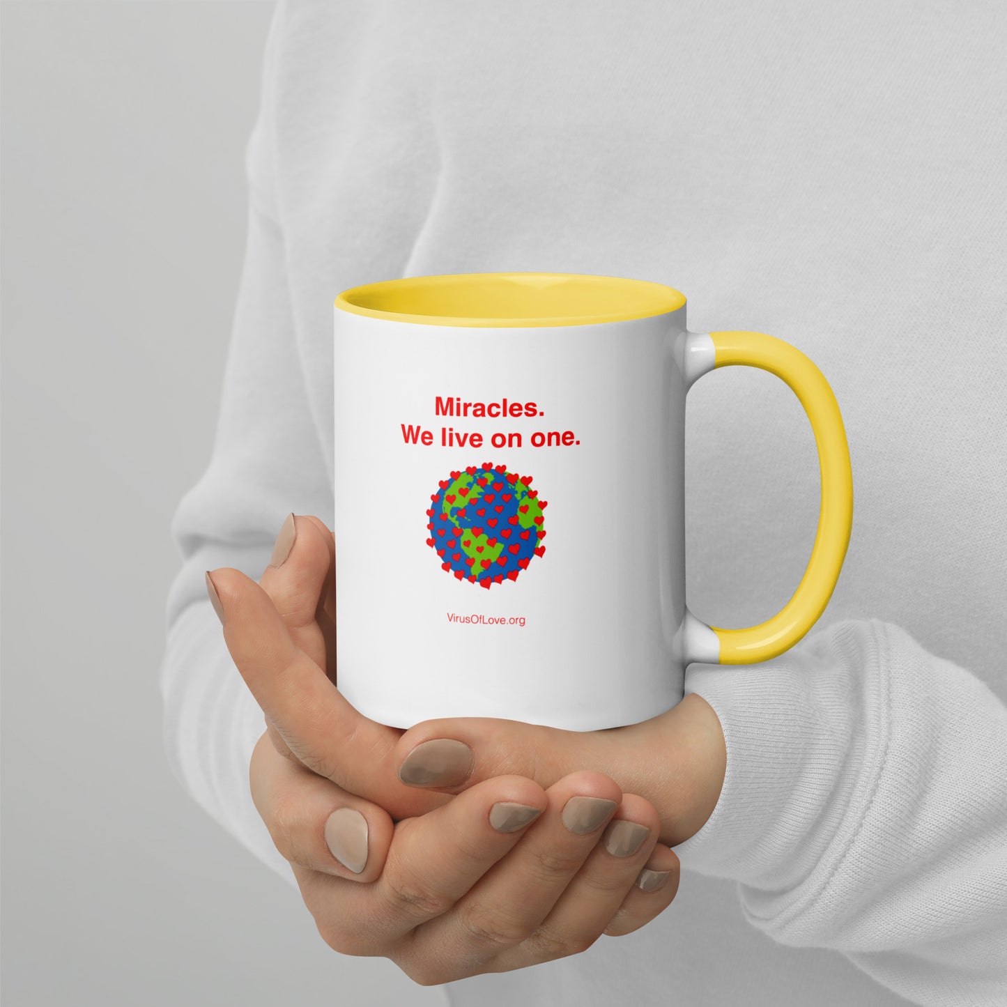 Miracles - We live on one - with image - Mug with Color Inside