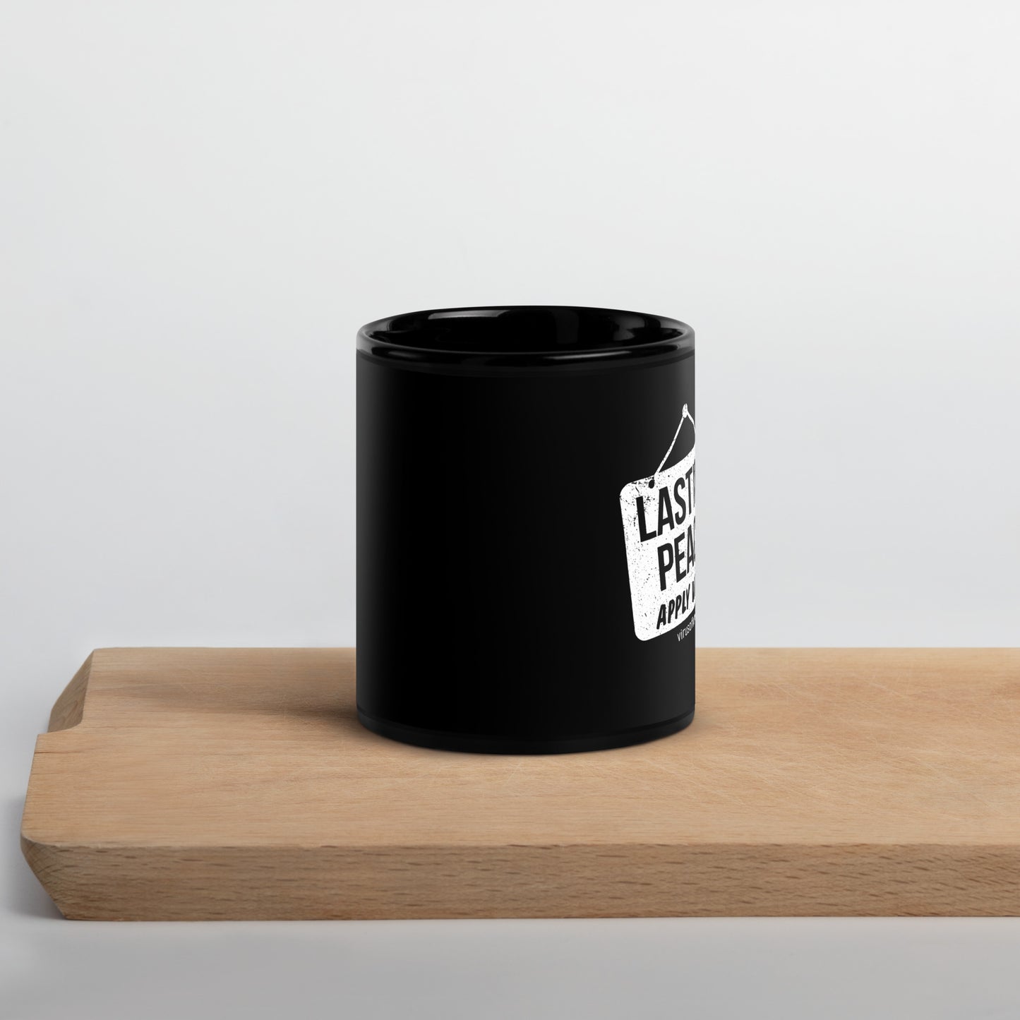 Lasting Peace Apply Within Black Glossy Mug