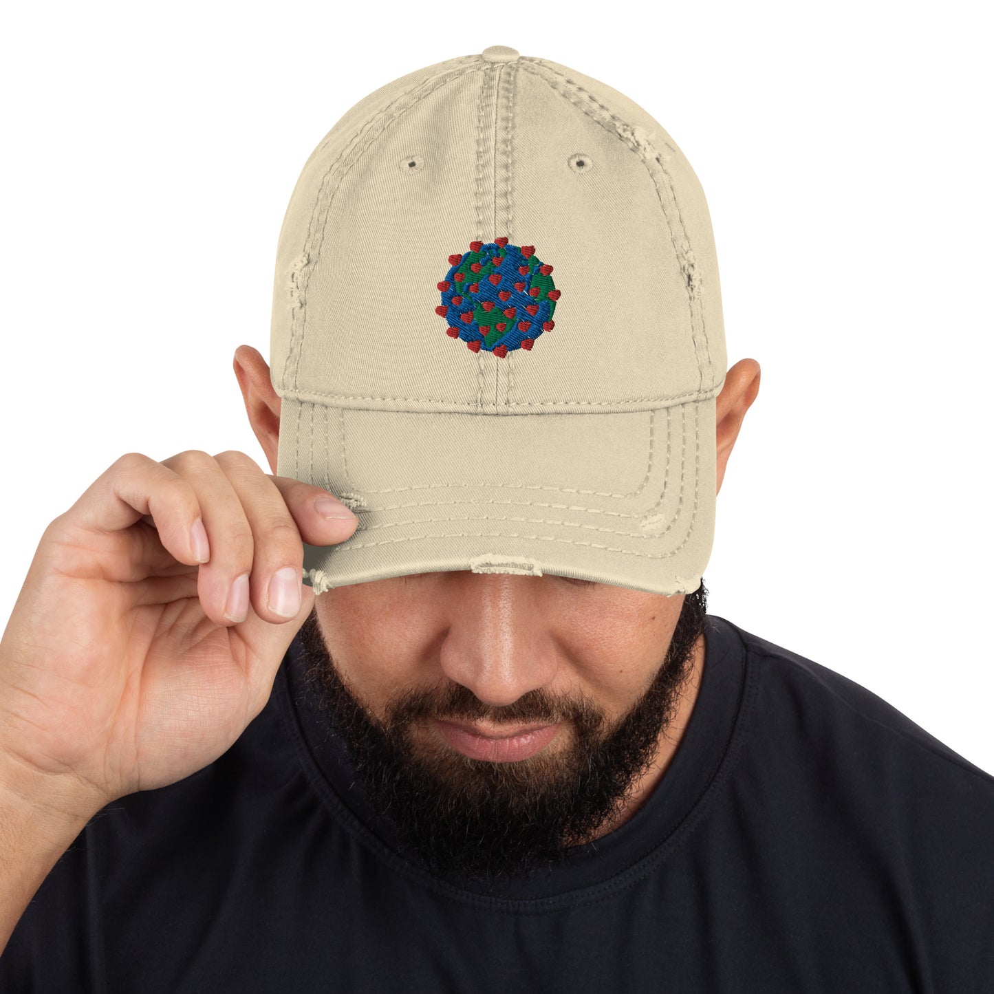 Virus of Love Embroidered - Distressed Dad Hat