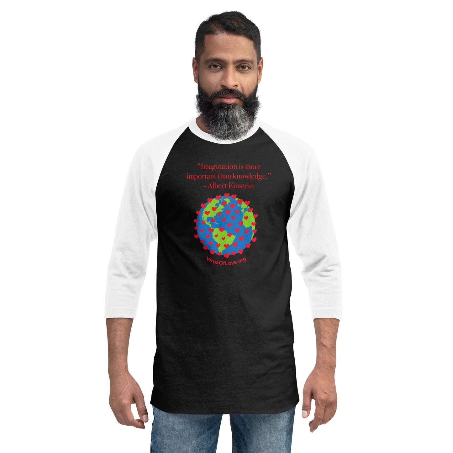 Imagination Is More Important - Einstein 3/4 sleeve raglan shirt