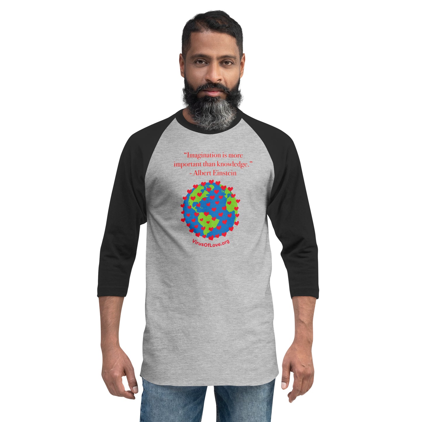 Imagination Is More Important - Einstein 3/4 sleeve raglan shirt