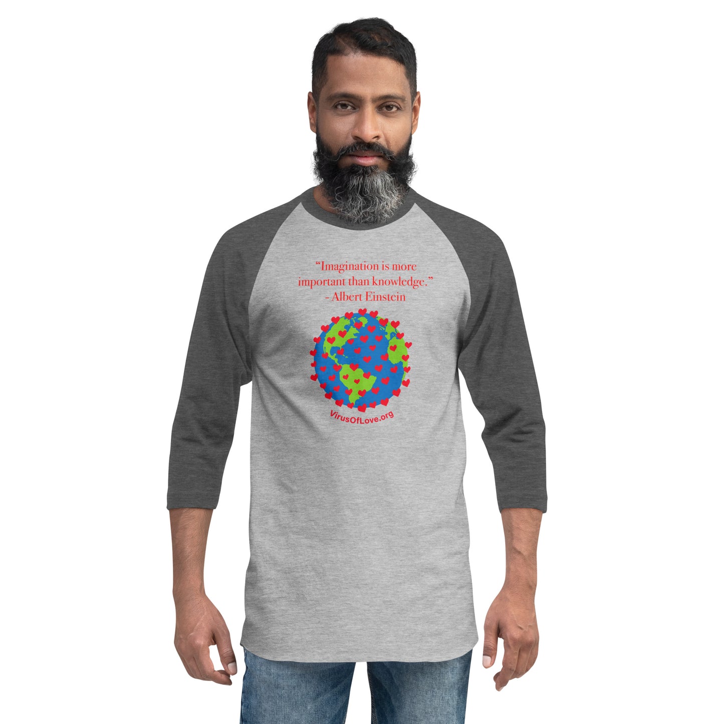 Imagination Is More Important - Einstein 3/4 sleeve raglan shirt