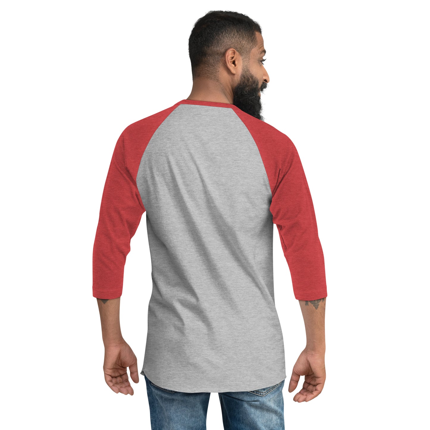 Music is Medicine - red font - 3/4 sleeve shirt
