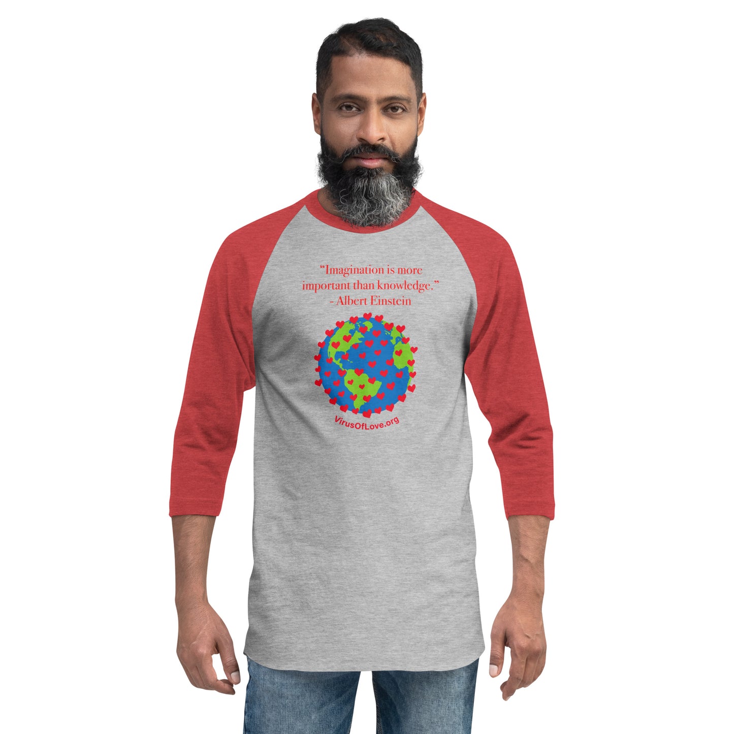 Imagination Is More Important - Einstein 3/4 sleeve raglan shirt