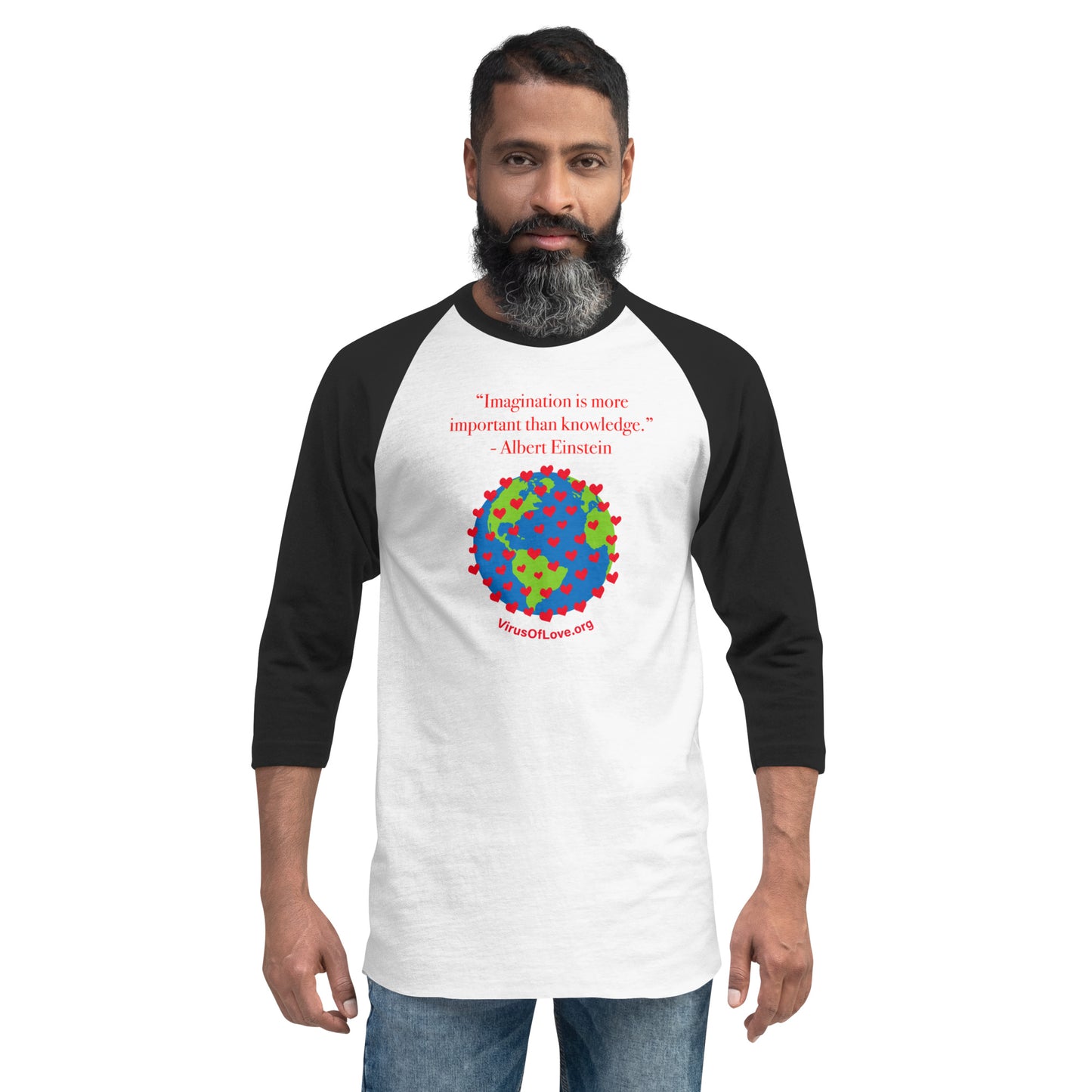 Imagination Is More Important - Einstein 3/4 sleeve raglan shirt