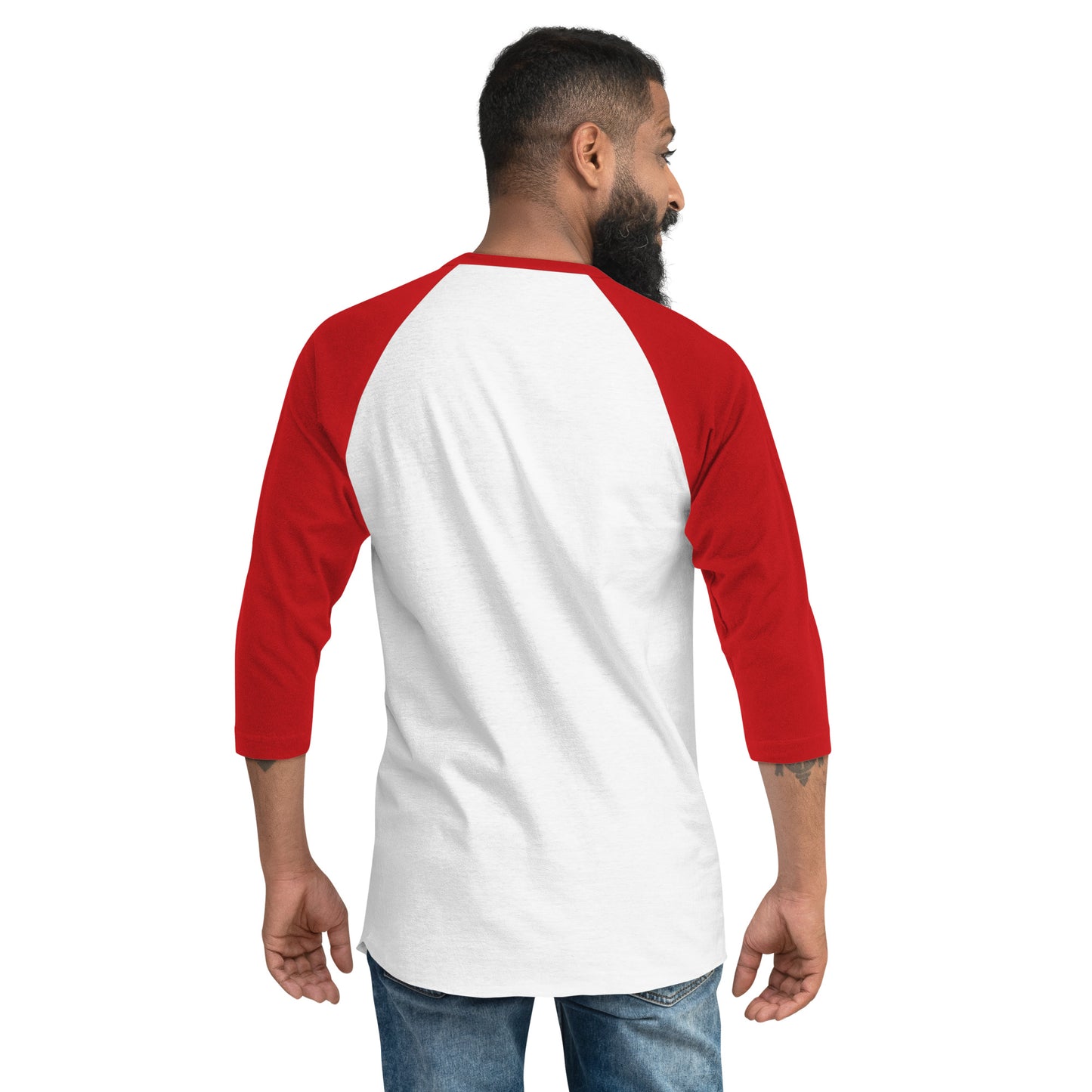 Music is Medicine - red font - 3/4 sleeve shirt