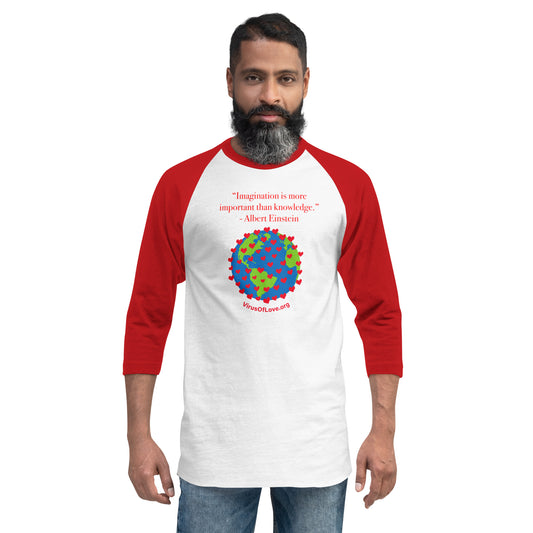 Imagination Is More Important - Einstein 3/4 sleeve raglan shirt
