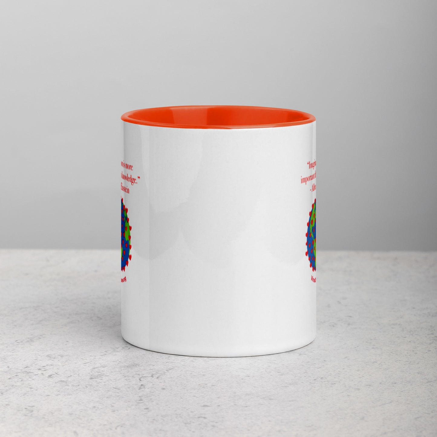 Imagination - Einstein Quote - Mug with Color Inside. Imagine