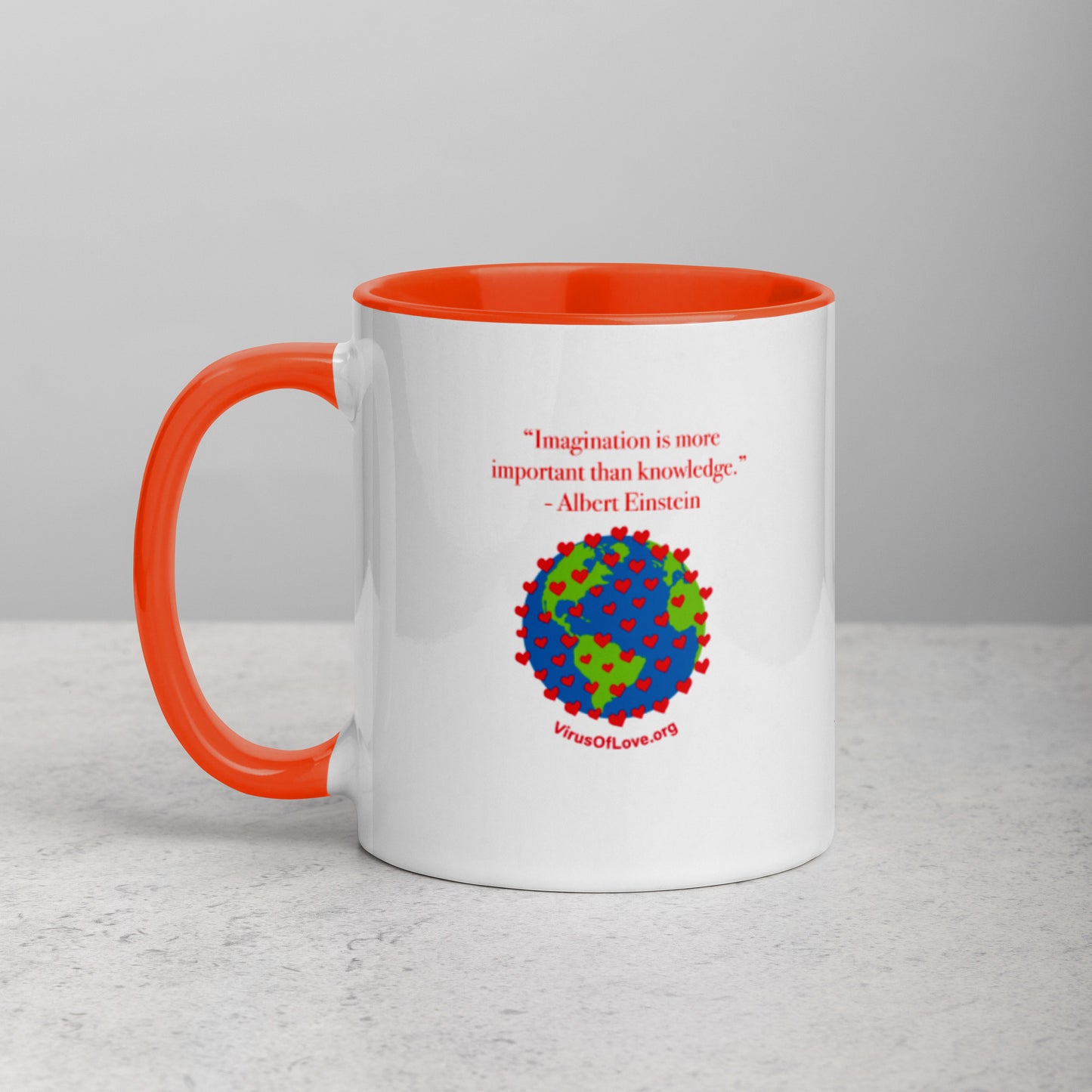 Imagination - Einstein Quote - Mug with Color Inside. Imagine