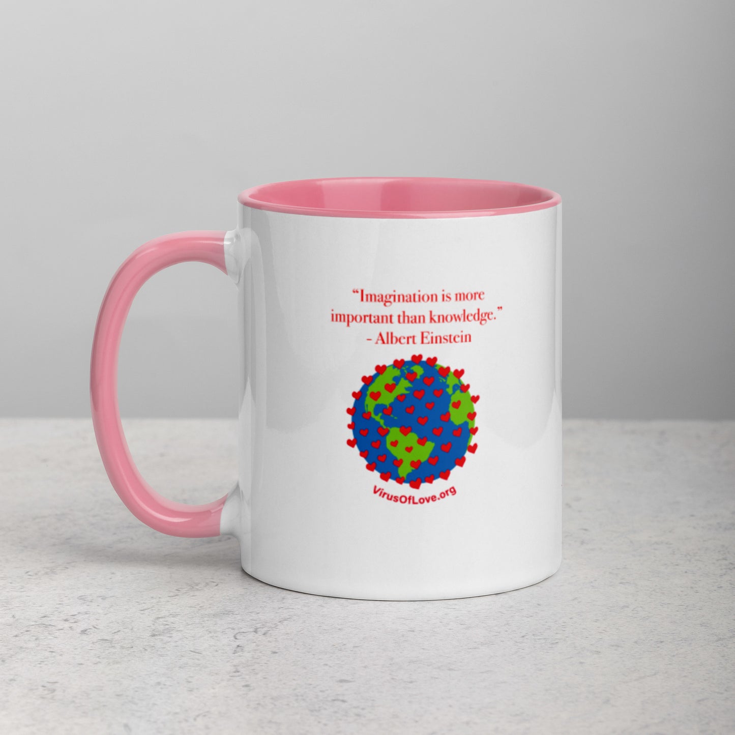 Imagination - Einstein Quote - Mug with Color Inside. Imagine