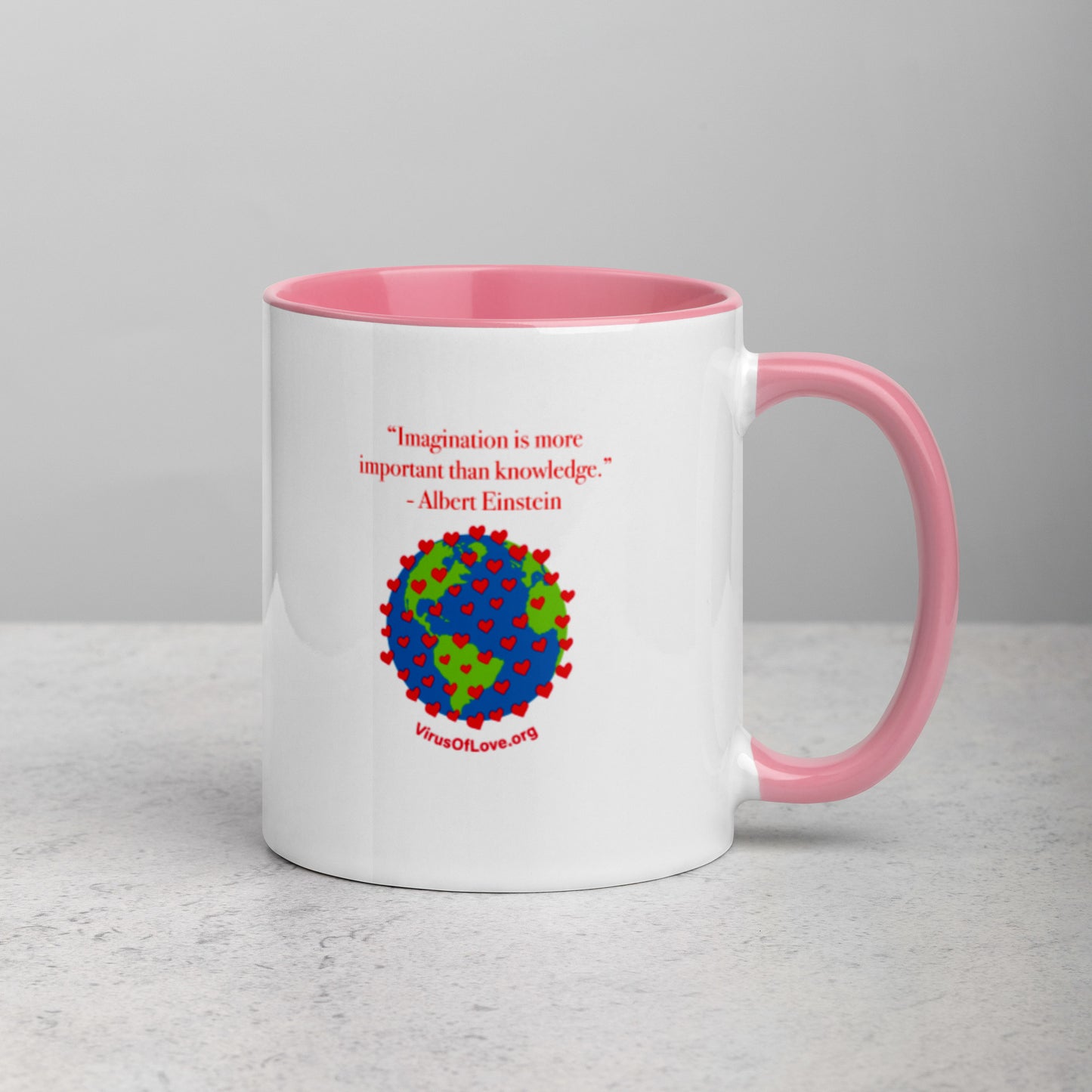Imagination - Einstein Quote - Mug with Color Inside. Imagine