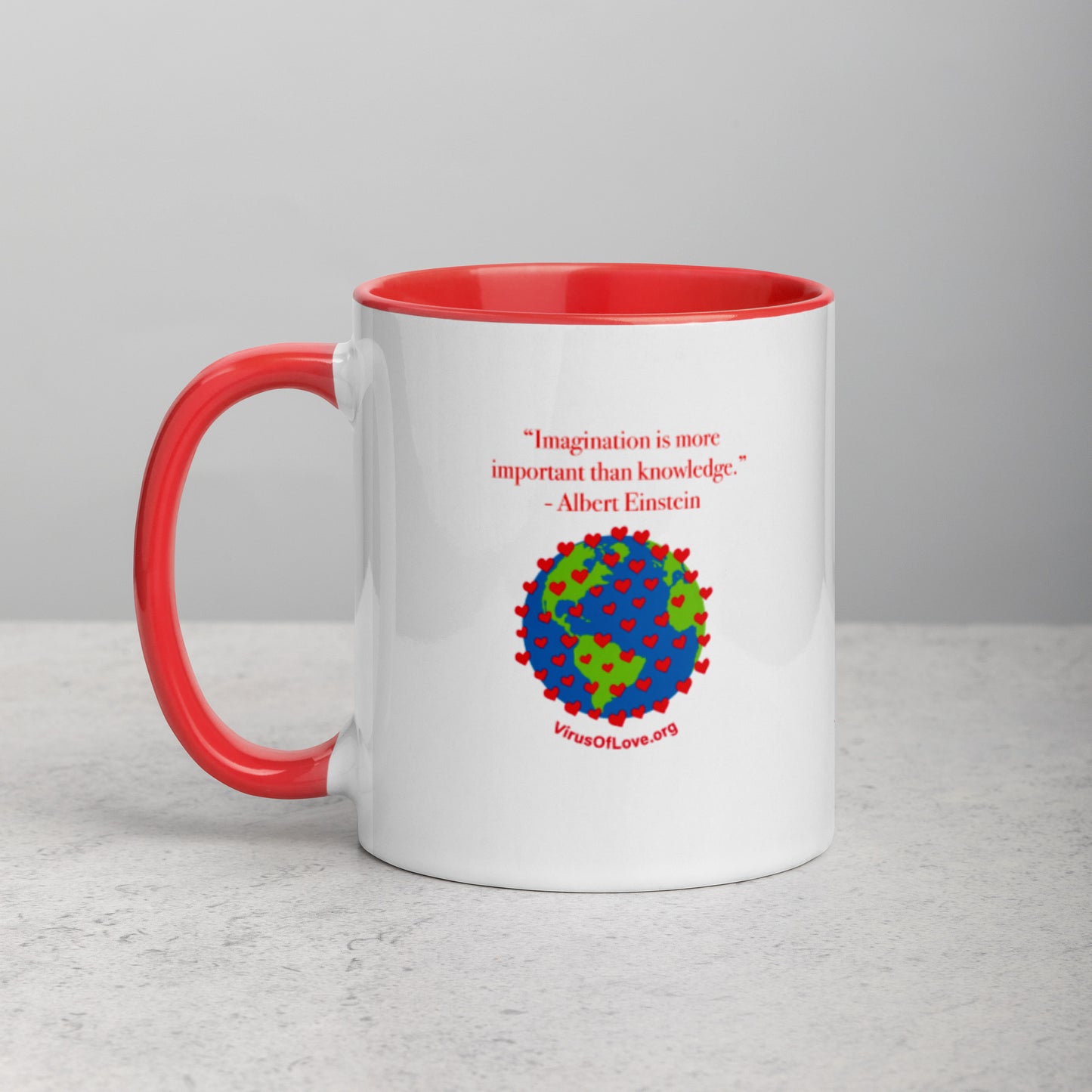 Imagination - Einstein Quote - Mug with Color Inside. Imagine