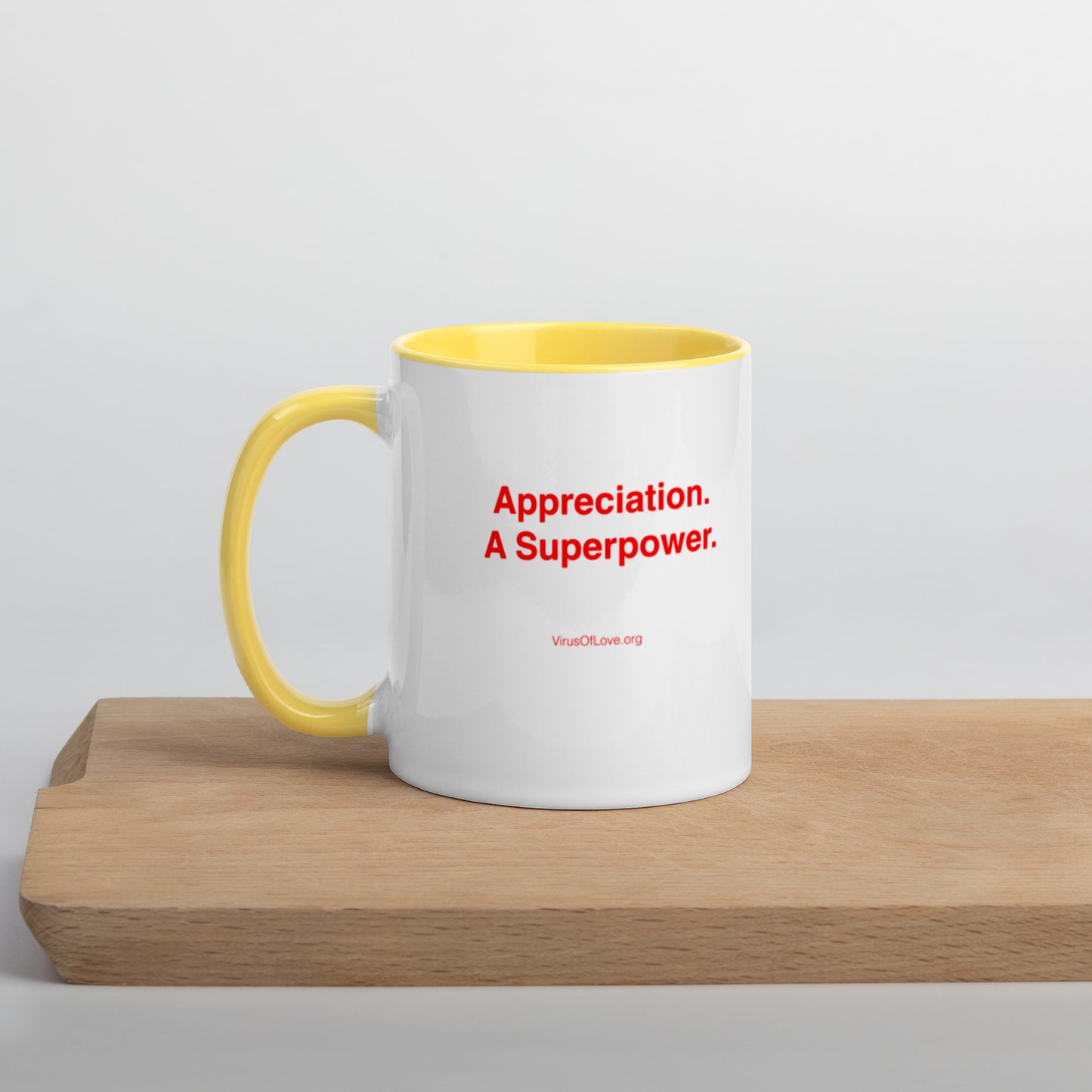 Appreciation. A Superpower. Mug with Color Inside