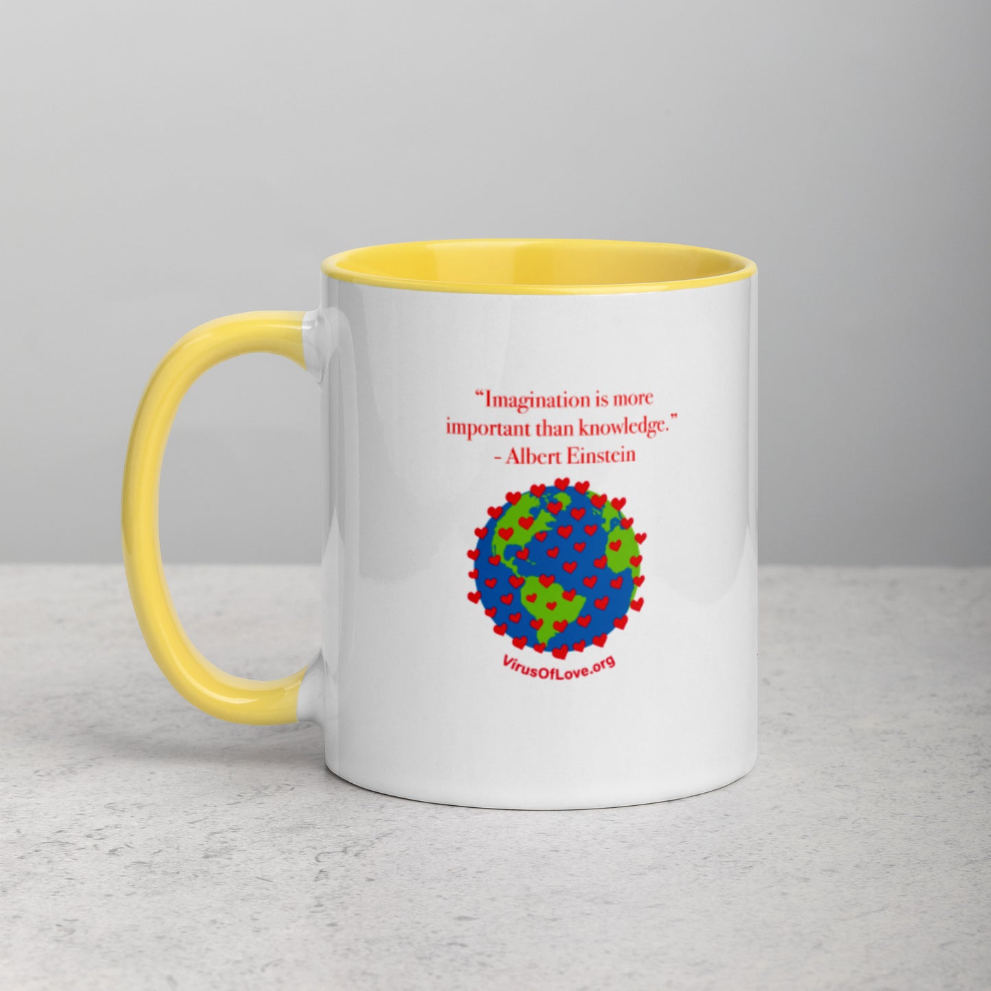 Imagination - Einstein Quote - Mug with Color Inside. Imagine