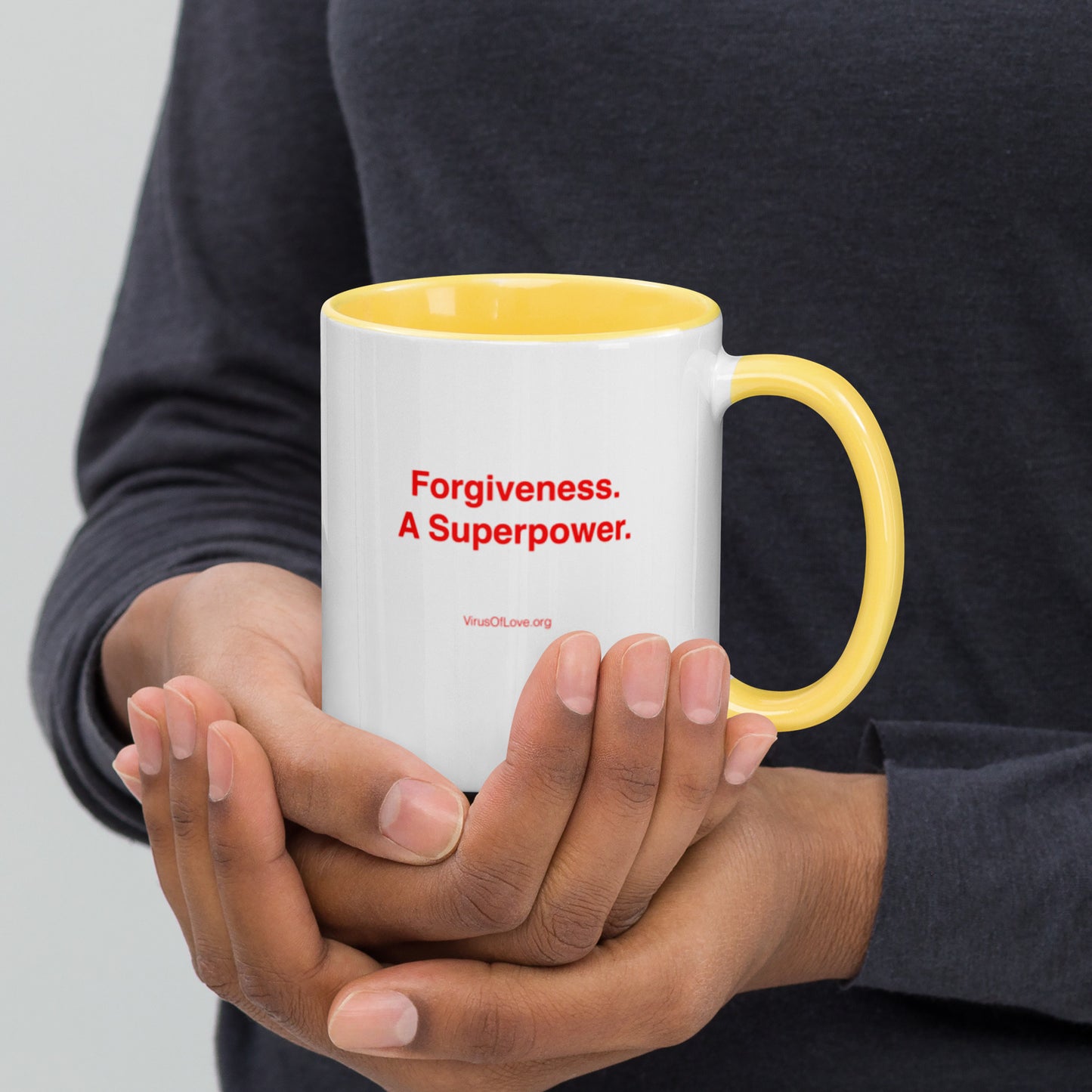 Forgiveness. A Superpower. Mug with Color Inside