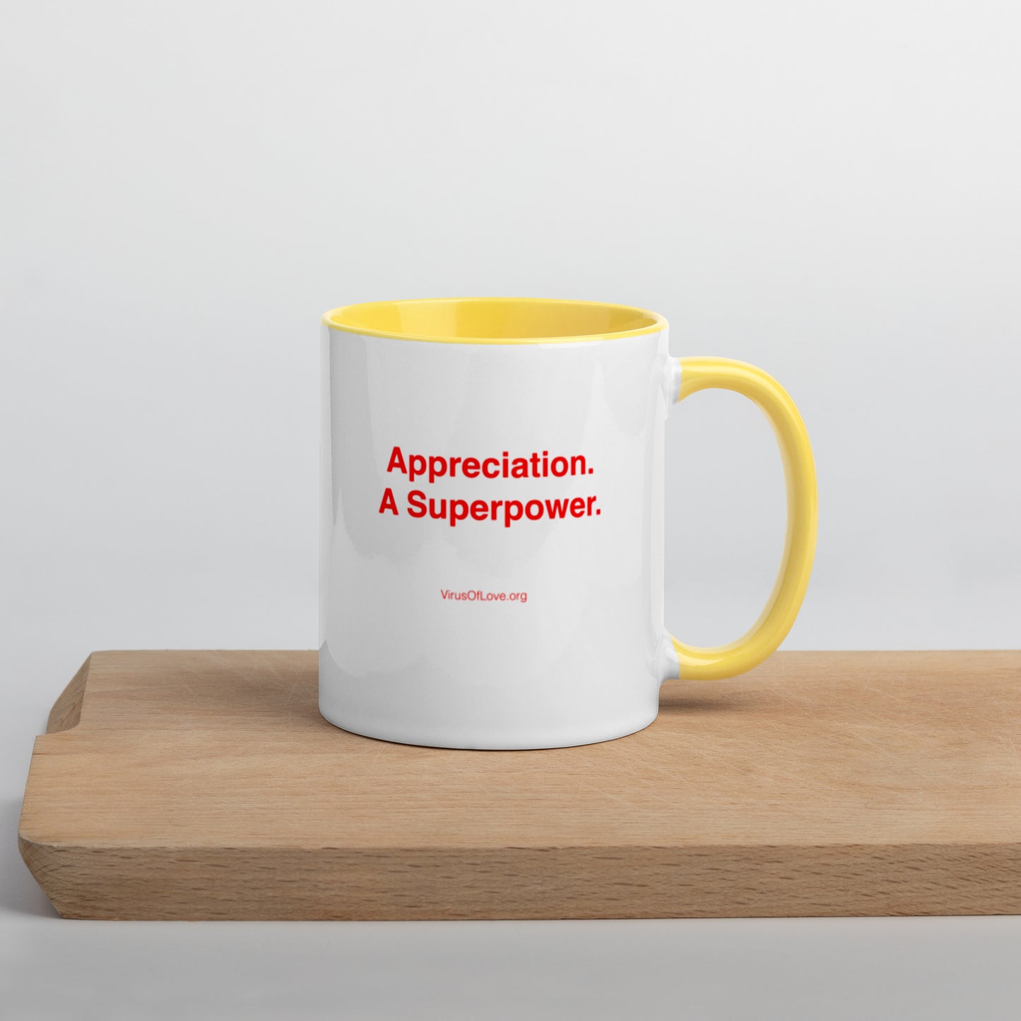 Appreciation. A Superpower. Mug with Color Inside