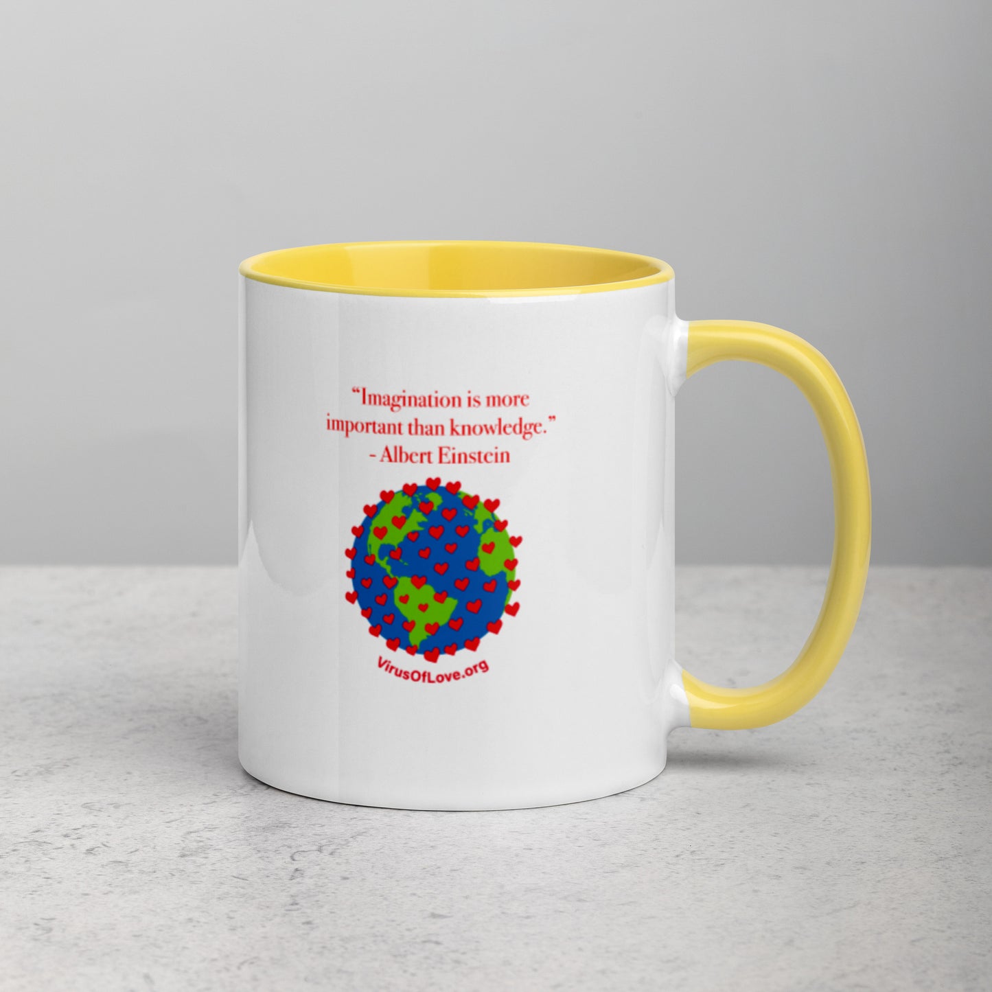 Imagination - Einstein Quote - Mug with Color Inside. Imagine