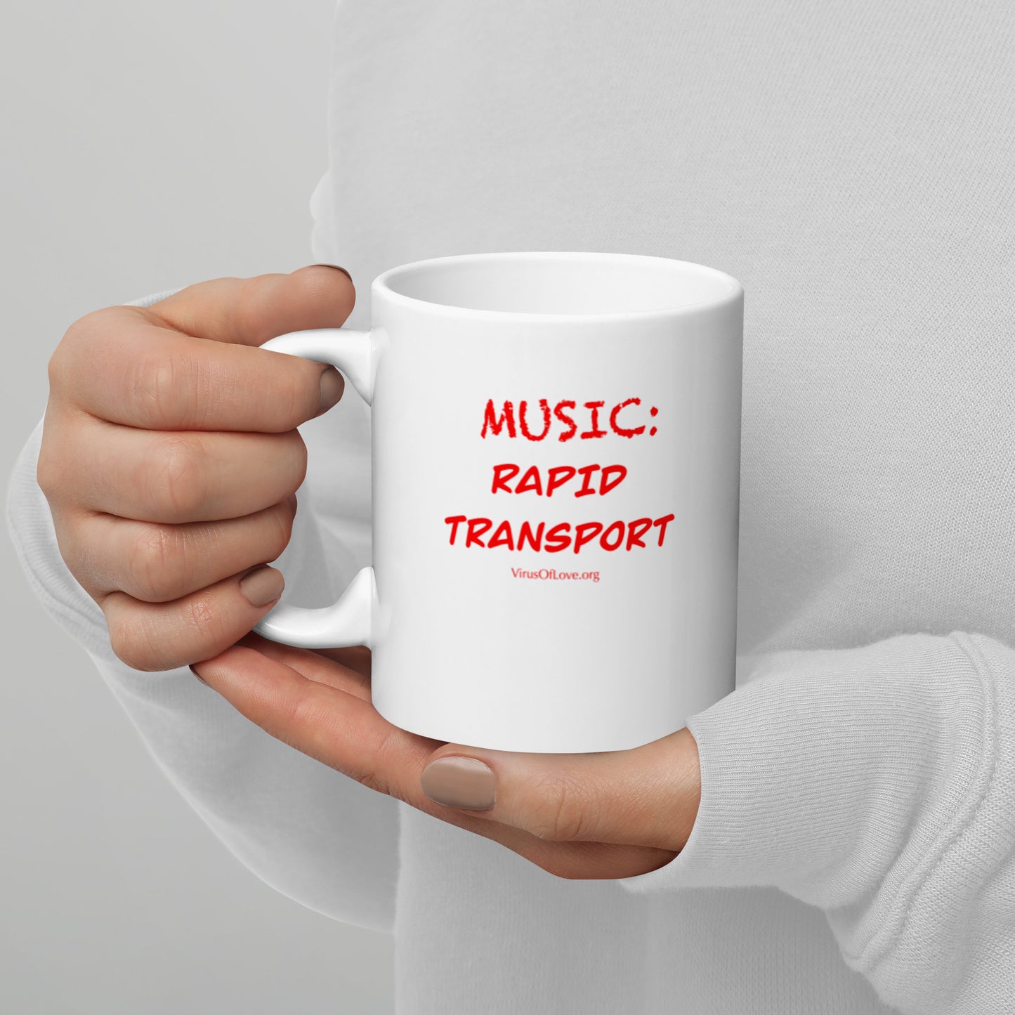 Music: Rapid Transport White glossy mug
