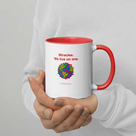 Miracles - We live on one - with image - Mug with Color Inside