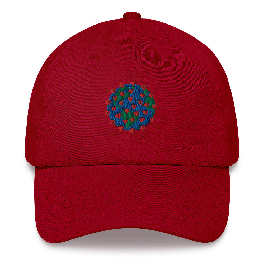 Classic Cap with Embroidered Virus of Love Image