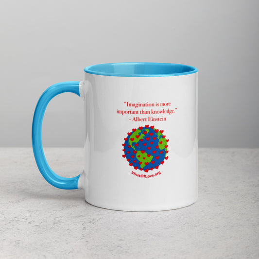 Imagination - Einstein Quote - Mug with Color Inside.  Imagine