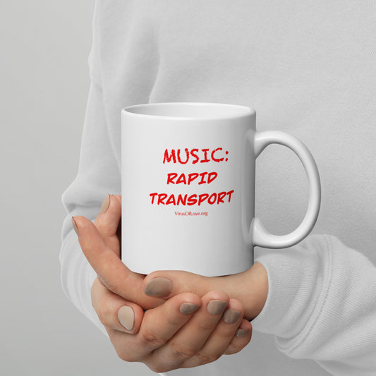 Music: Rapid Transport White glossy mug